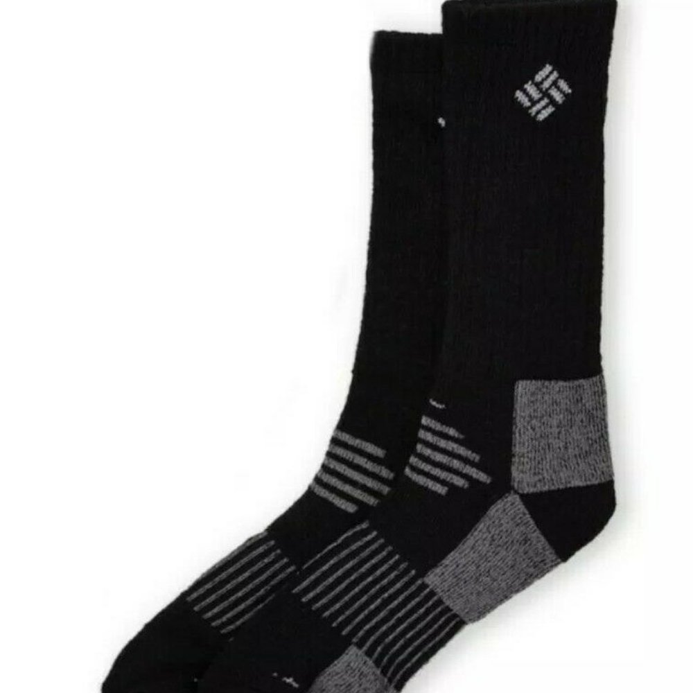 COLUMBIA® 2-Pack Wool Blend Crew Socks [BLACK]